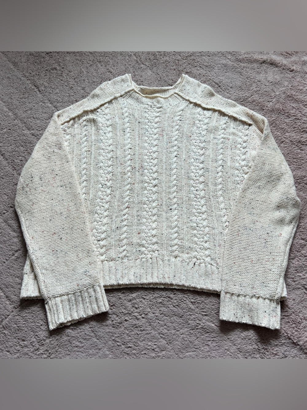 Democracy Chunky Cable Knit Crochet Sweater Preppy Cottage Coastal Size XL